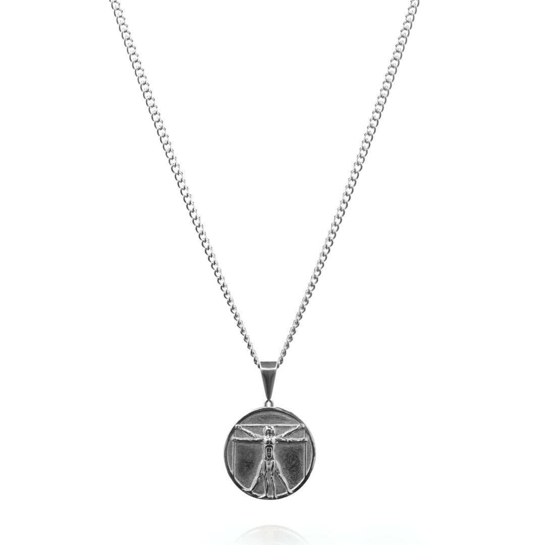 Vitruvian Man Pendant - (Silver)