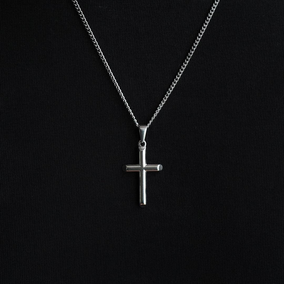 Simple silver cross deals necklace