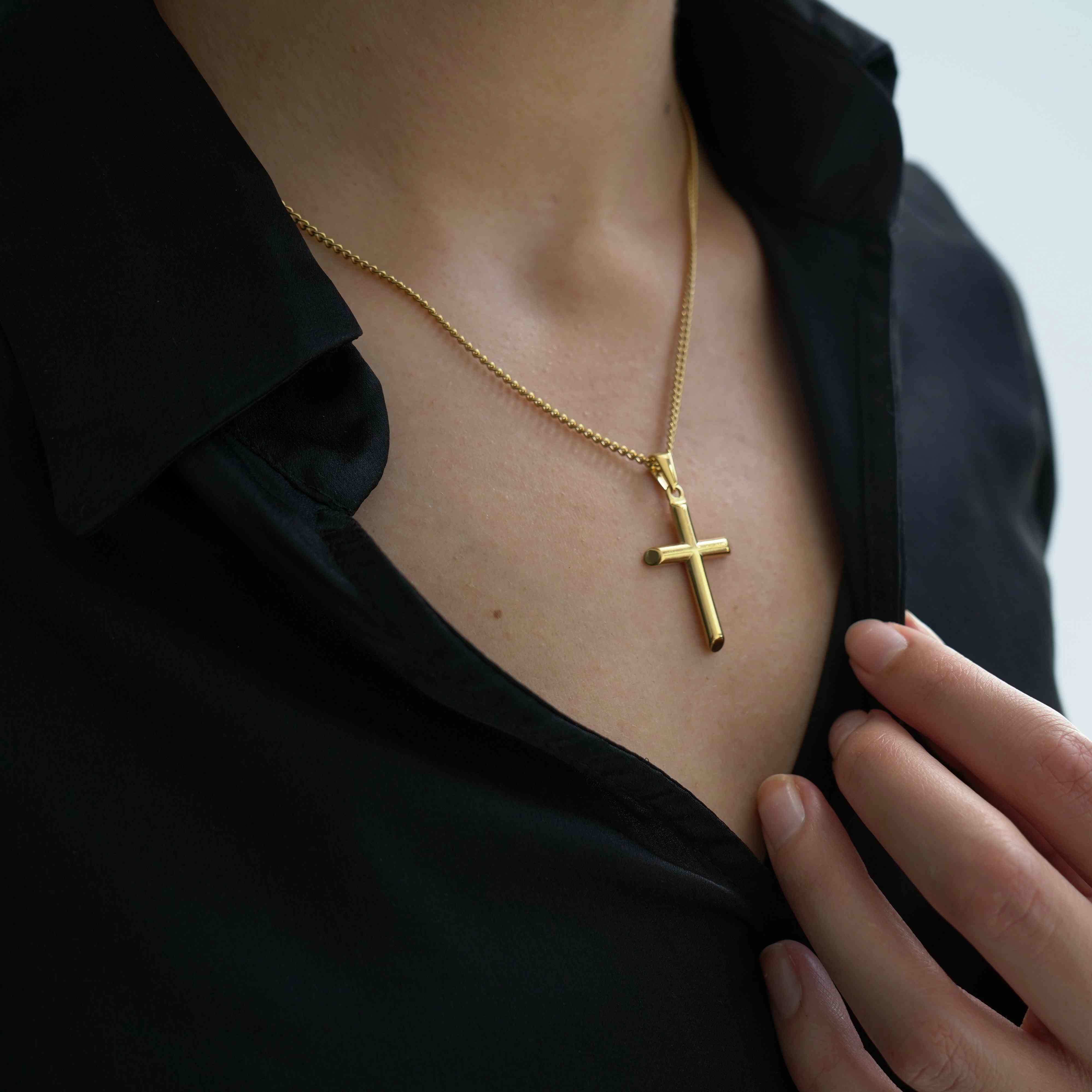 14k Solid Gold Cross Necklace Minimalist Plain Cross Pendant Women's Cross  Charm Box Chain 16 18'' 20. Holiday Gift - Etsy